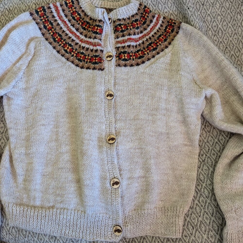 Hand knit homemade sweater cottagecore medium handmade